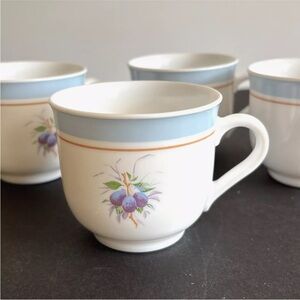 Martha Stewart Everyday Arcopal France Tea or Coffee Cups, Plum Pattern set of 4